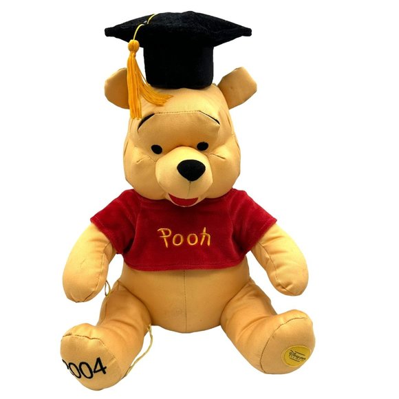 Winnie the Pooh Disney Store Exclusive Graduate Grad Twill Plush 14" Plush Stuff - Picture 7 of 12